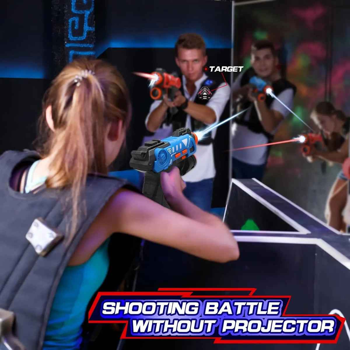 Jeu de tir infrarouge avec projecteur et deux pistolets — vue 6