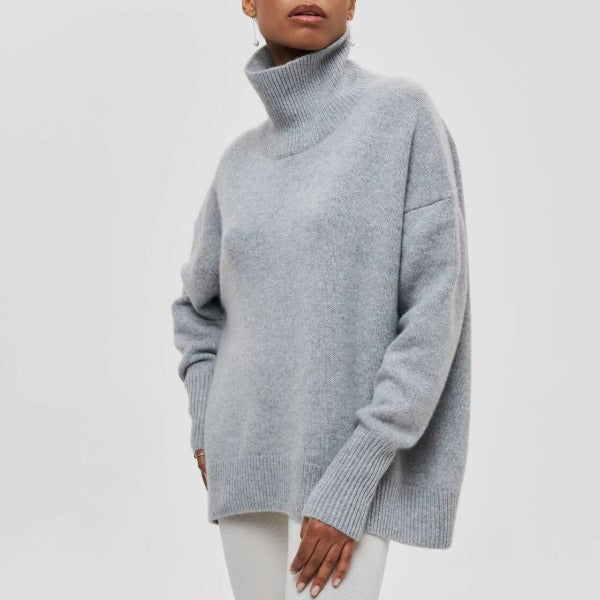 Katrielle | Pull bleu clair à col roulé