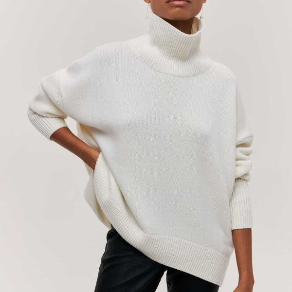 Katrielle | Pull bleu clair à col roulé