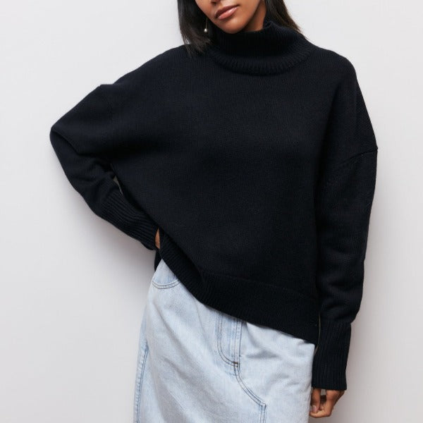 Katrielle | Pull bleu clair à col roulé