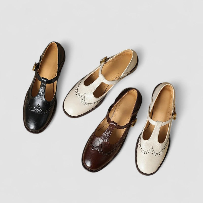 Chaussures Mary Jane plates à bride en T — Amielle Paris
