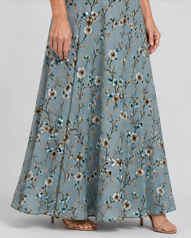 Imogen — Robe longue fleurie à col V — vue 3