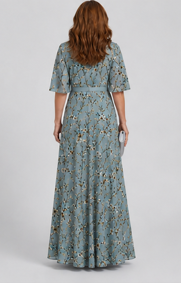 Imogen — Robe longue fleurie à col V — vue 4