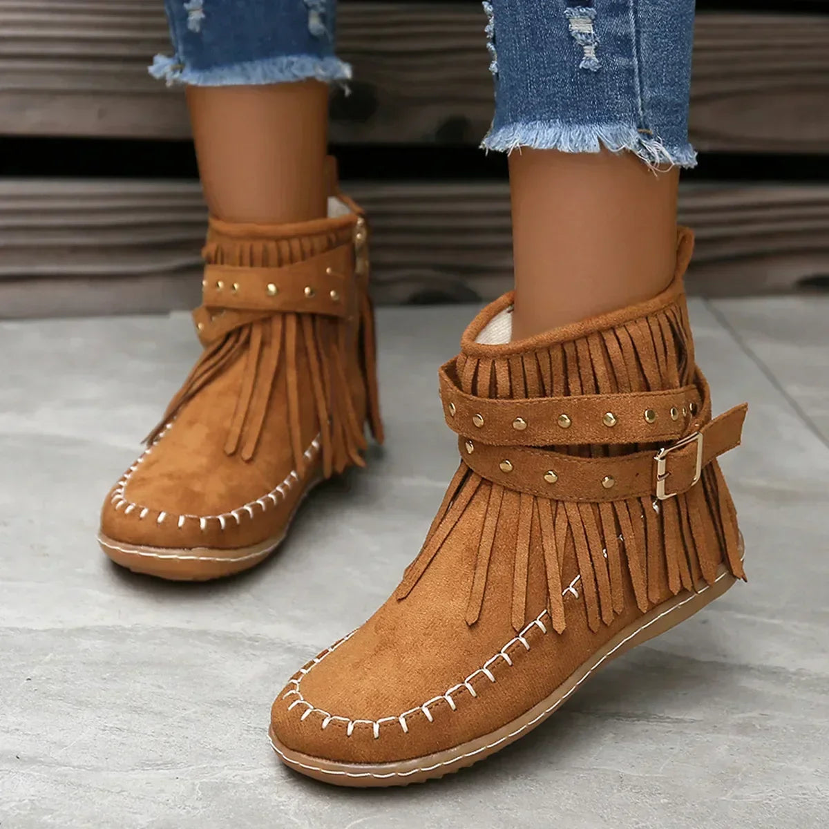Bottines western à franges — vue 3