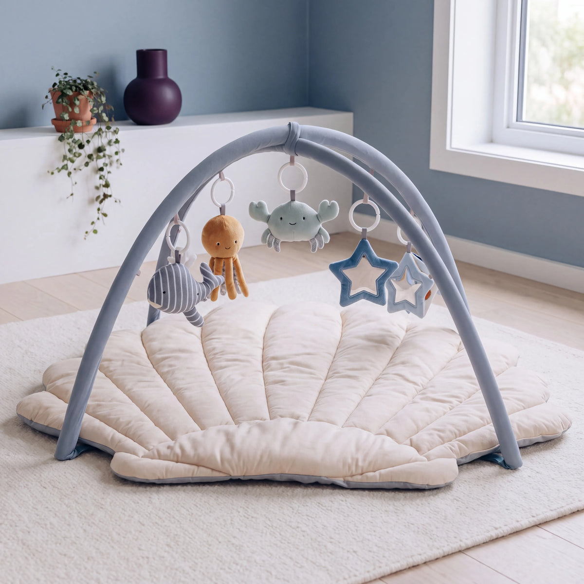Tapis d’éveil coquillage avec arche et jouets — vue 3