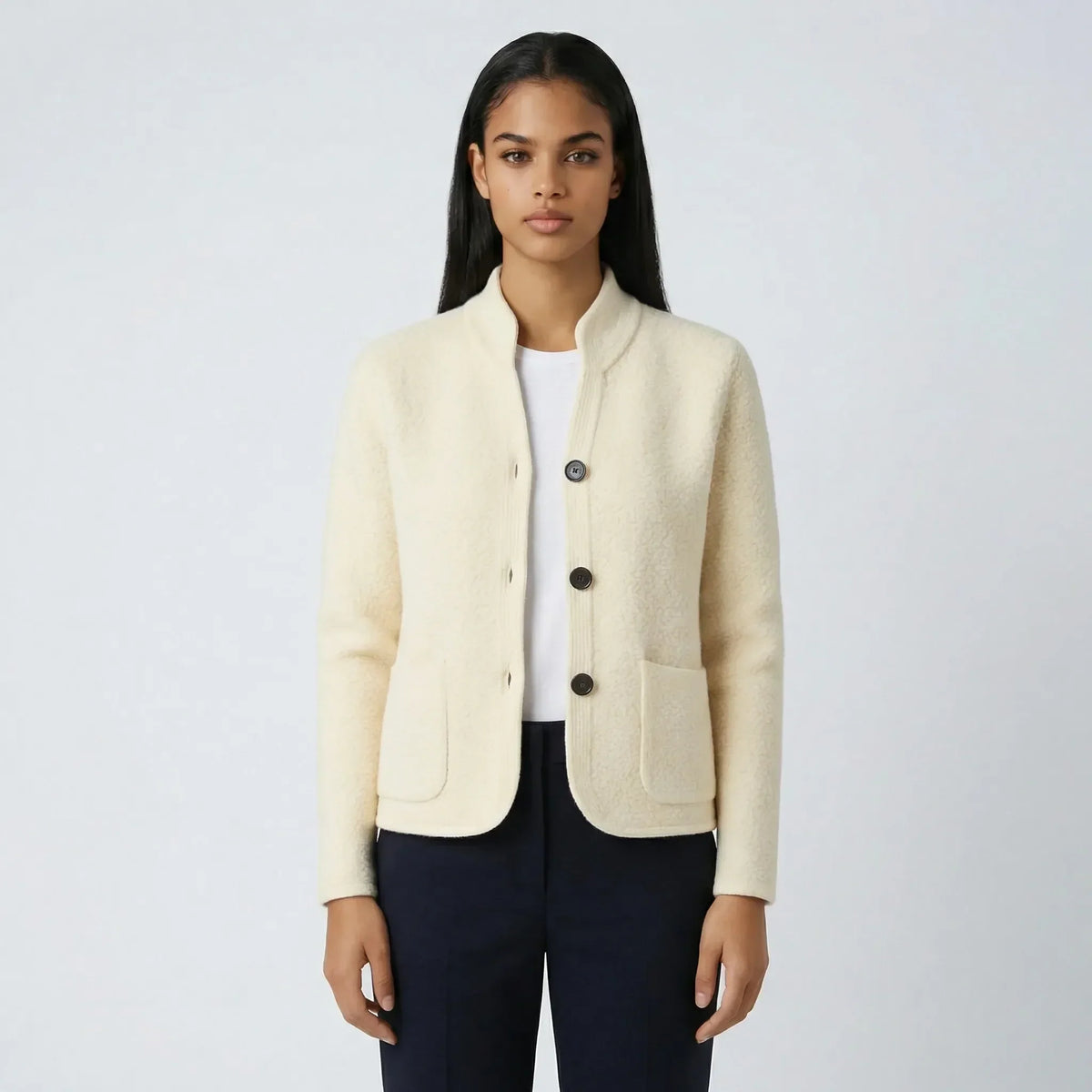 Marina — Veste cardigan boutonnée à poches — Amielle Paris