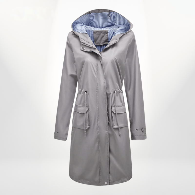 Rosalie — Parka longue à doublure rayée — Amielle Paris