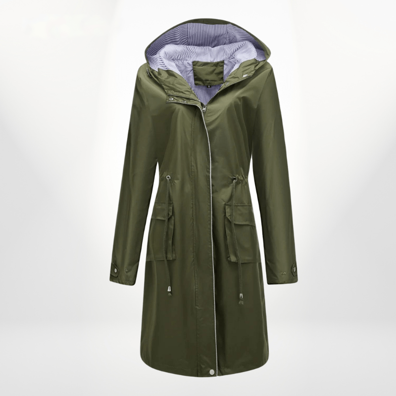 Rosalie — Parka longue à doublure rayée — Amielle Paris