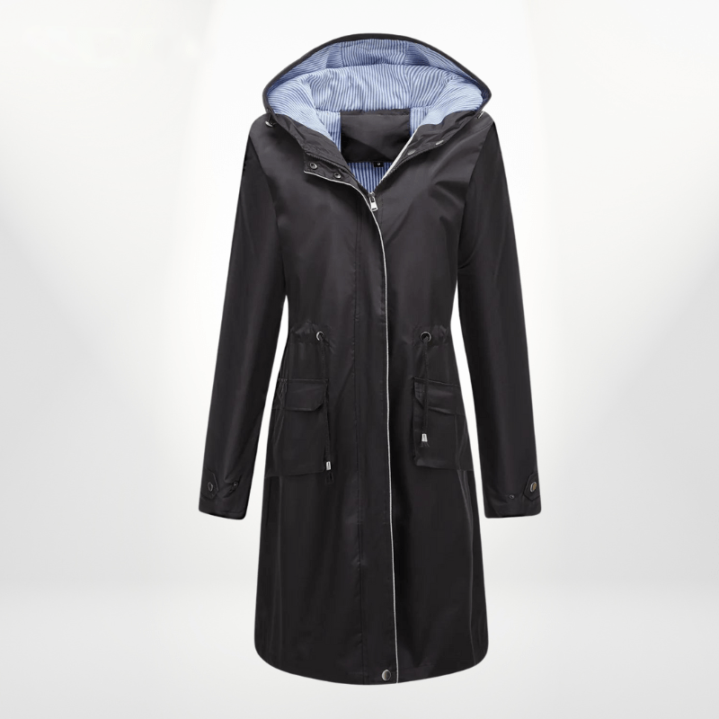 Rosalie — Parka longue à doublure rayée — Amielle Paris