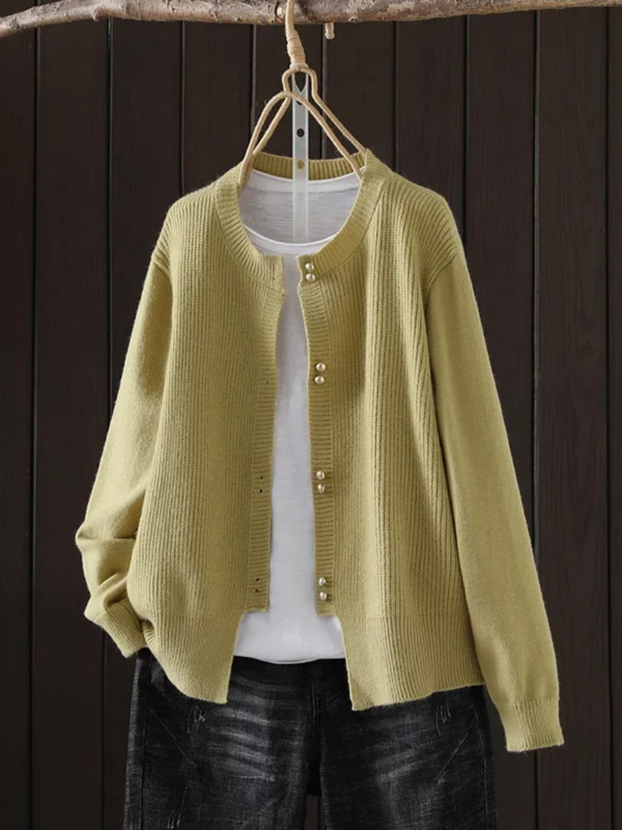 Auri — Cardigan à boutons effet perle — Amielle Paris