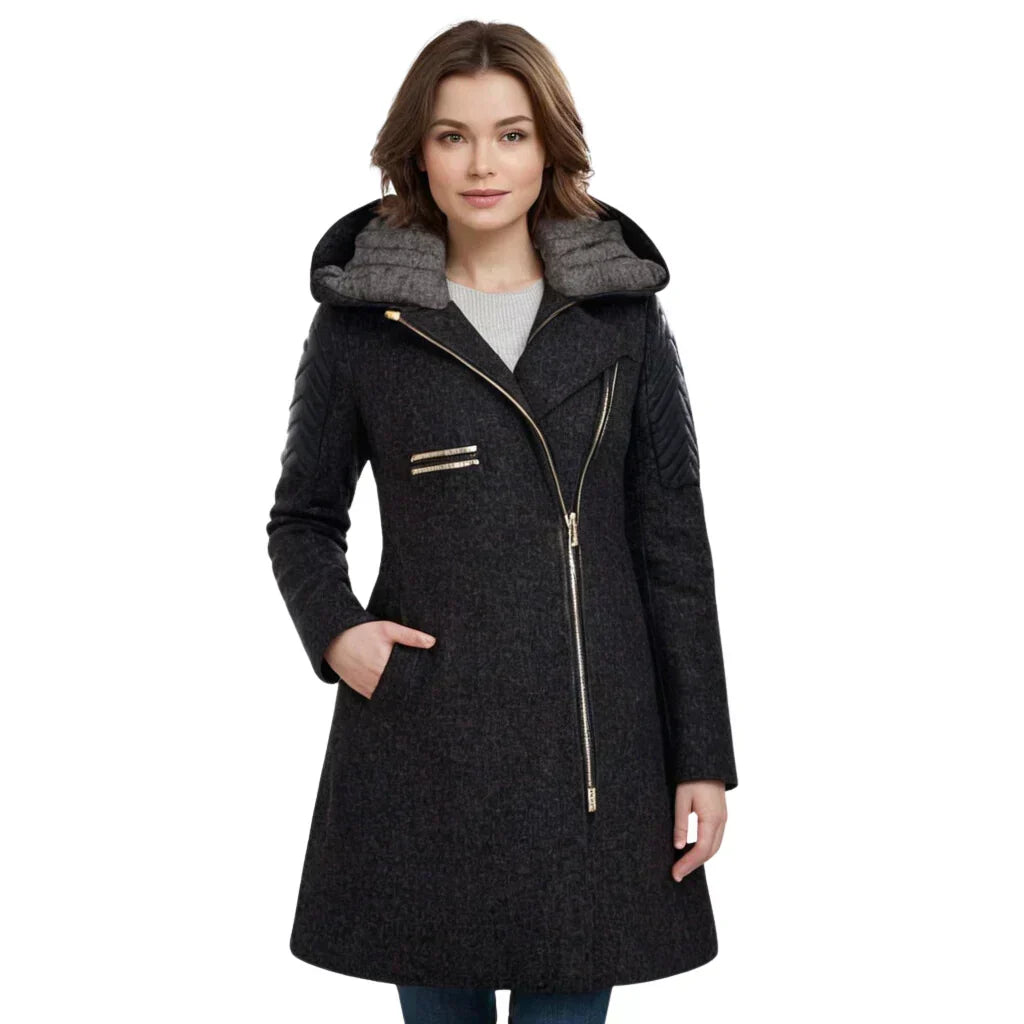 Eloisa — Manteau long à manches matelassées — Amielle Paris