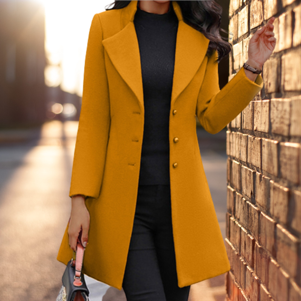 Manteau long boutonné à ceinture — Amielle Paris