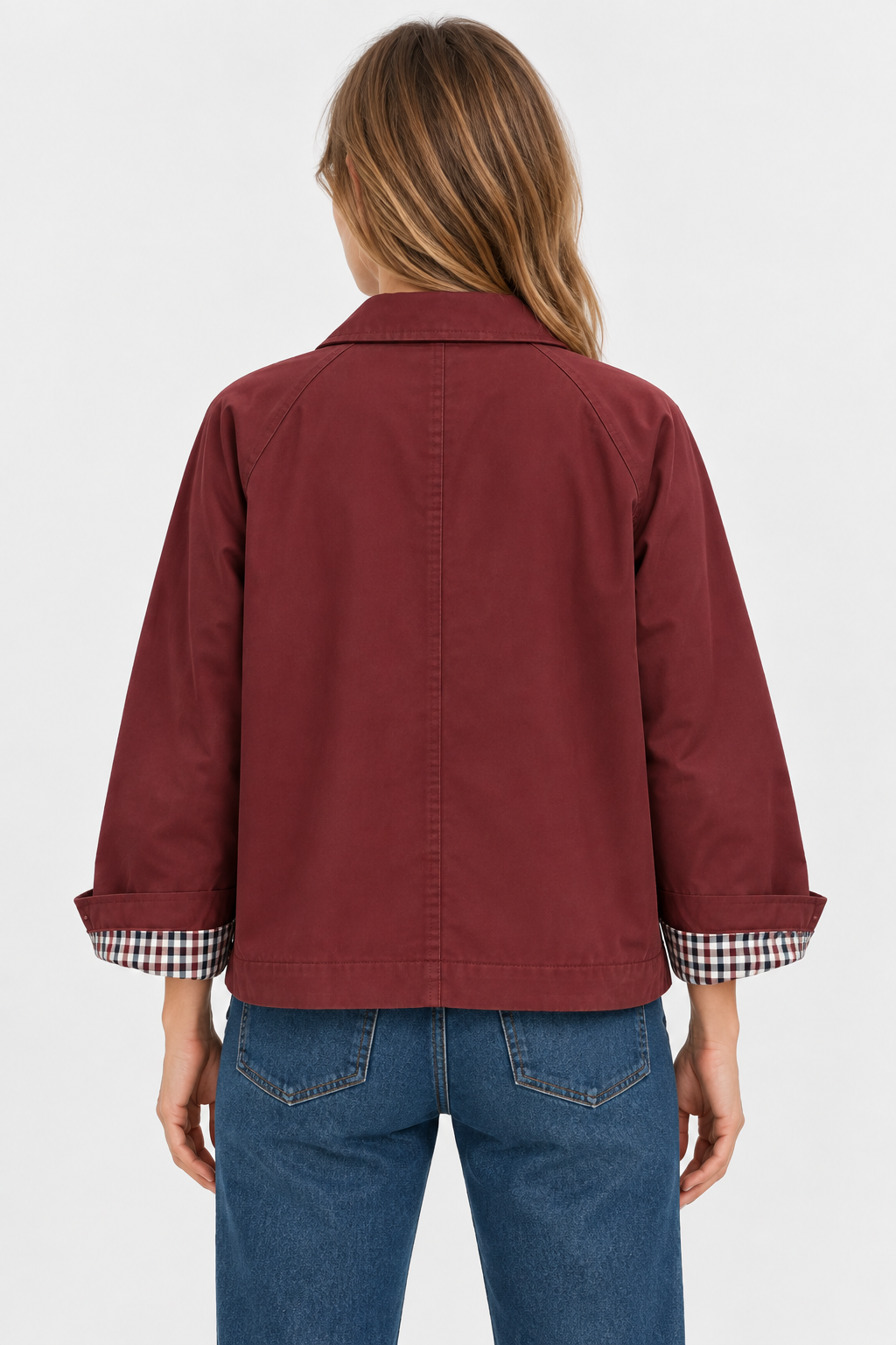Veste courte en gabardine à poches plaquées — Amielle Paris