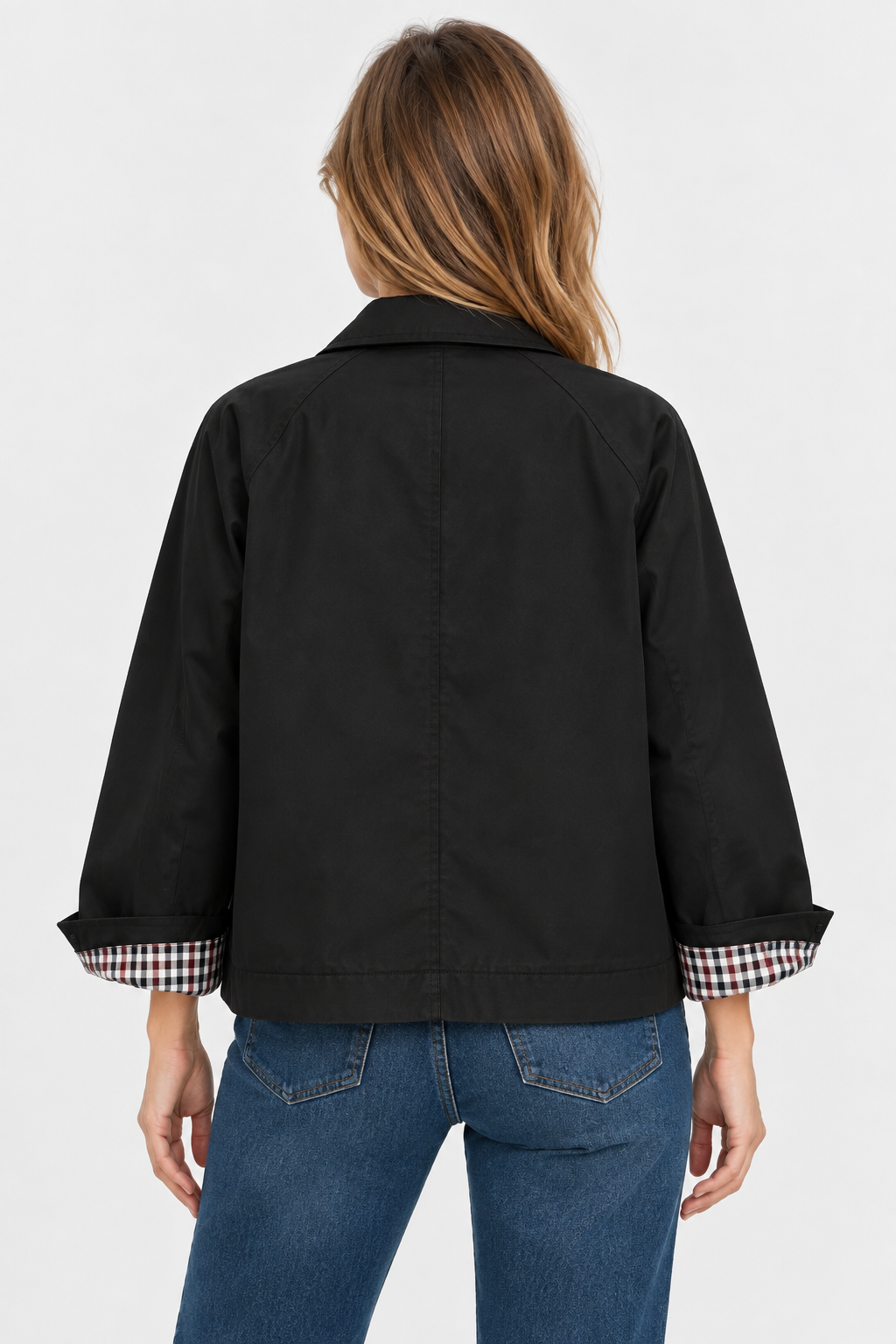 Veste courte en gabardine à poches plaquées — Amielle Paris