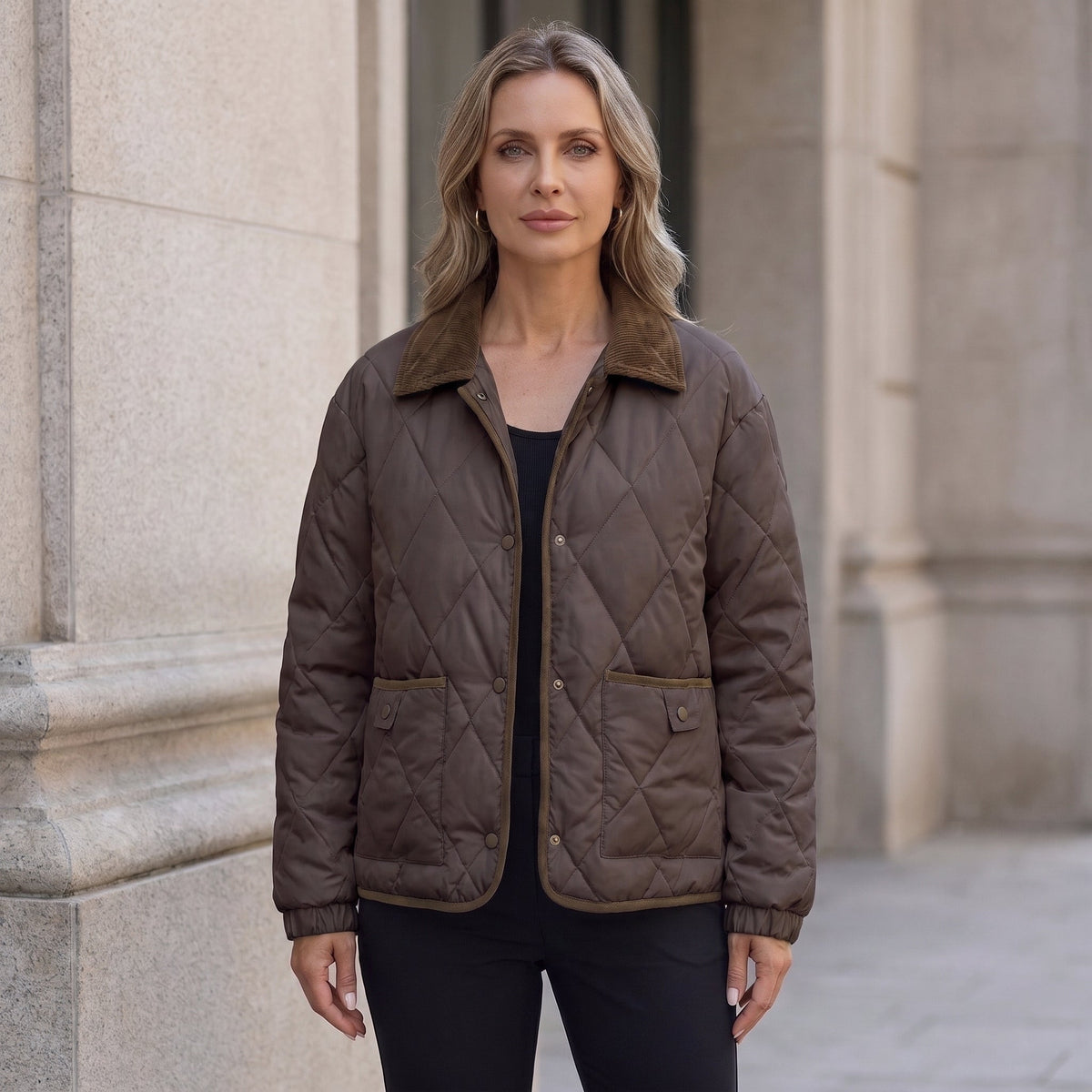 Veste matelassée à finitions contrastées — vue 6
