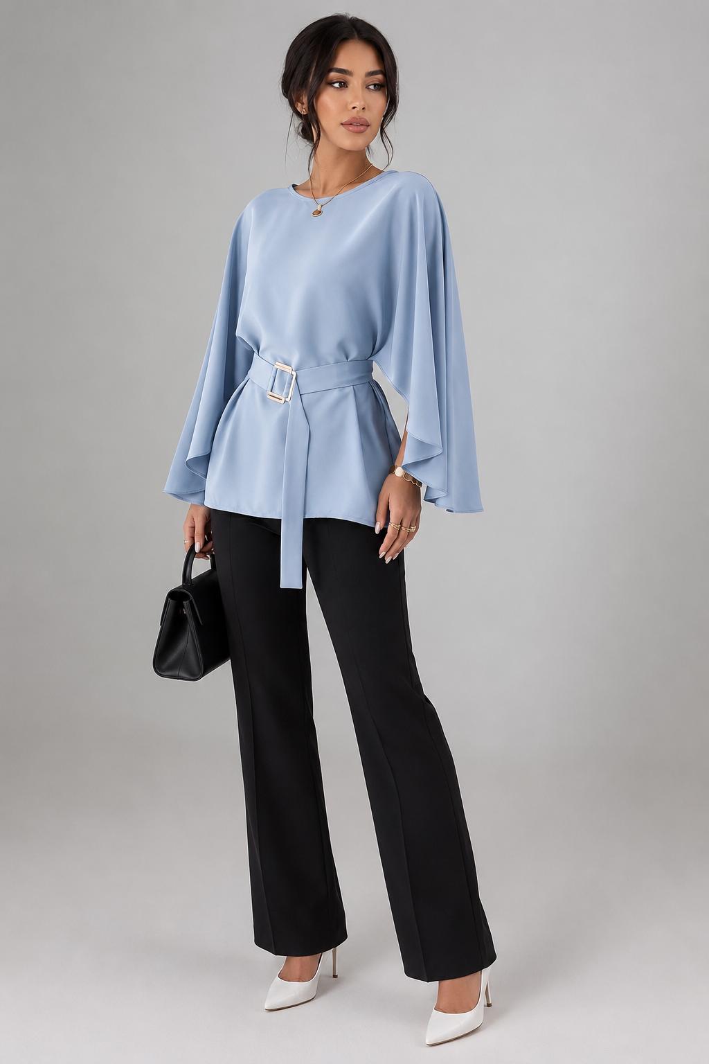 Blouse à manches cape ceinturée — Catalijn — Amielle Paris