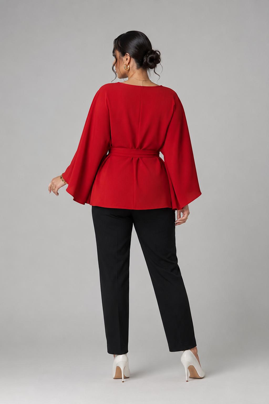Blouse à manches cape ceinturée — Catalijn — Amielle Paris