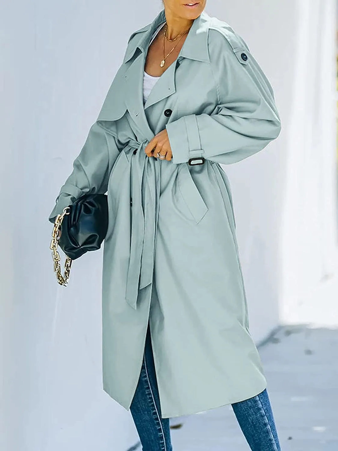 Talia — Trench ceinturé à bavolet — Amielle Paris