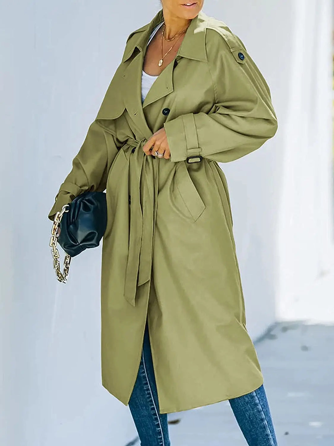 Talia — Trench ceinturé à bavolet — Amielle Paris