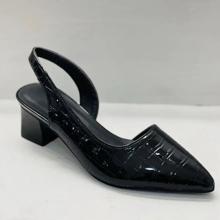 Escarpins à relief crocodile et bride arrière — Amielle Paris