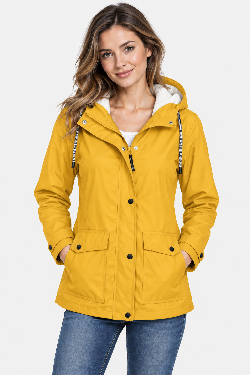 Parka à capuche doublée façon sherpa — Amielle Paris