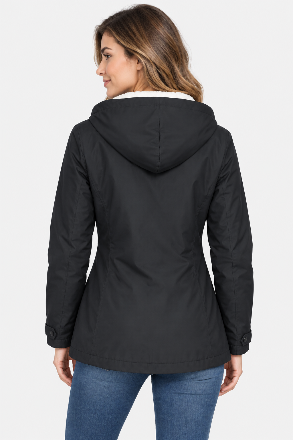 Parka à capuche doublée façon sherpa — Amielle Paris