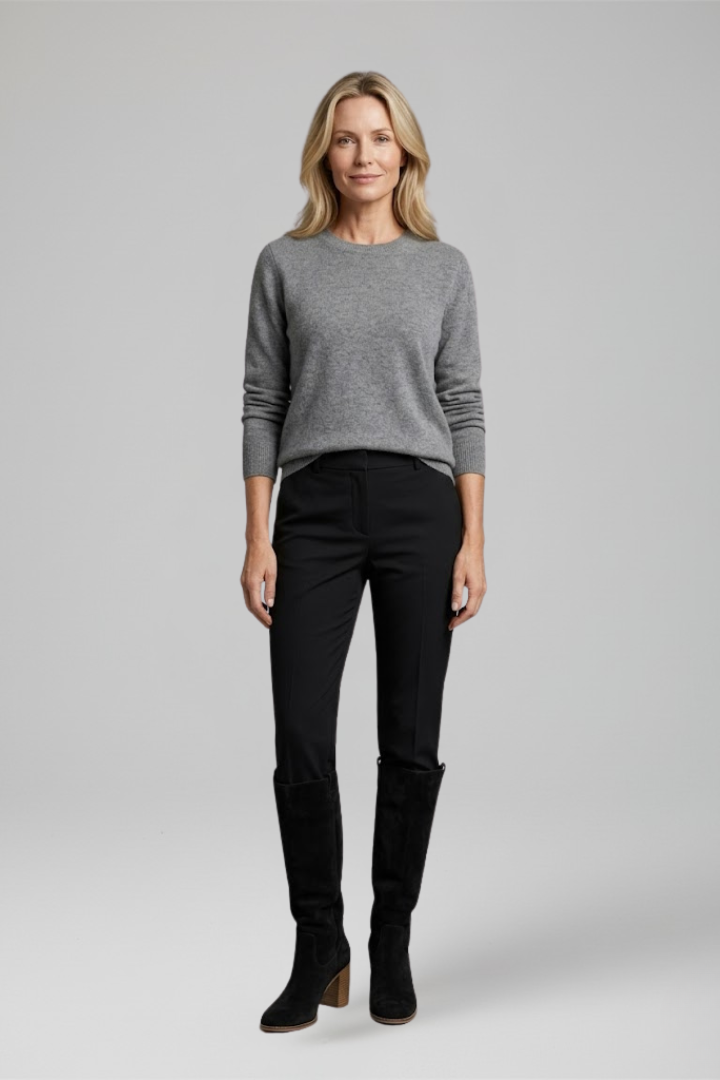 Bottes hautes aspect daim à bout pointu — Amielle Paris
