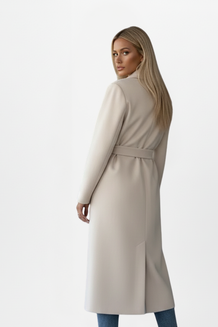 Vivienne — Manteau long croisé à ceinture — Amielle Paris