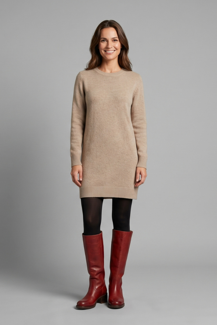 Bottes hautes aspect cuir à bout rond — Amielle Paris