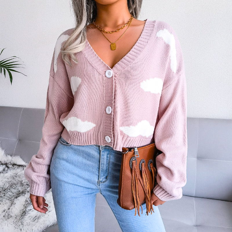 Gilet à nuages et coupe courte boutonnée — Amielle Paris