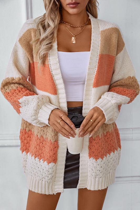 Gilet ample ouvert à rayures multicolores — Amielle Paris