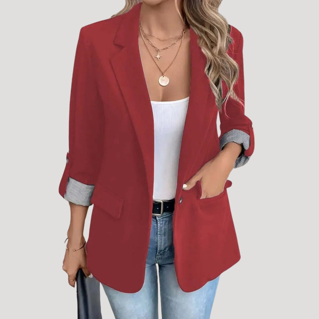Blazer à manches retroussables et boutonnage simple — Amielle Paris