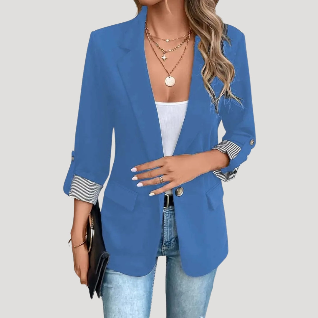 Blazer à manches retroussables et boutonnage simple — Amielle Paris