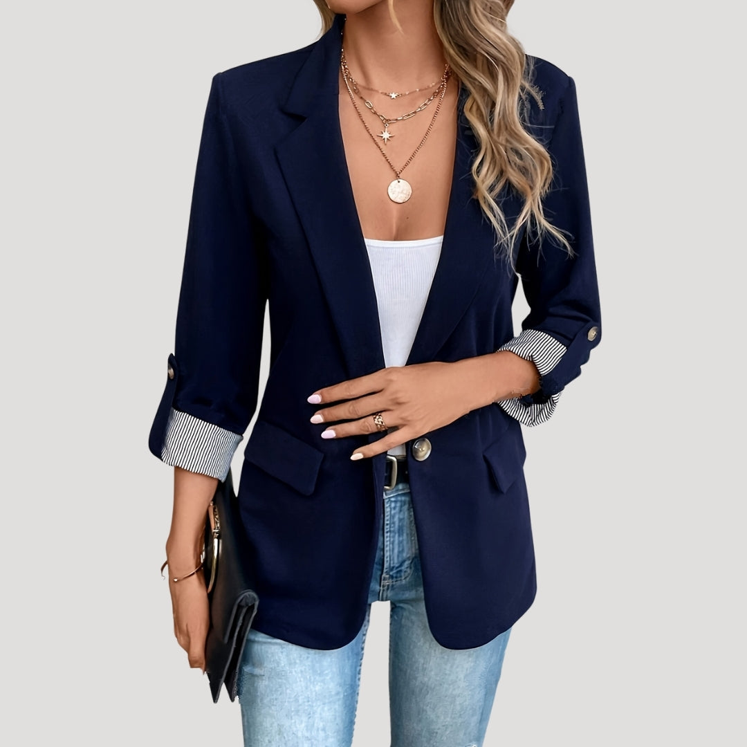 Blazer à manches retroussables et boutonnage simple — Amielle Paris