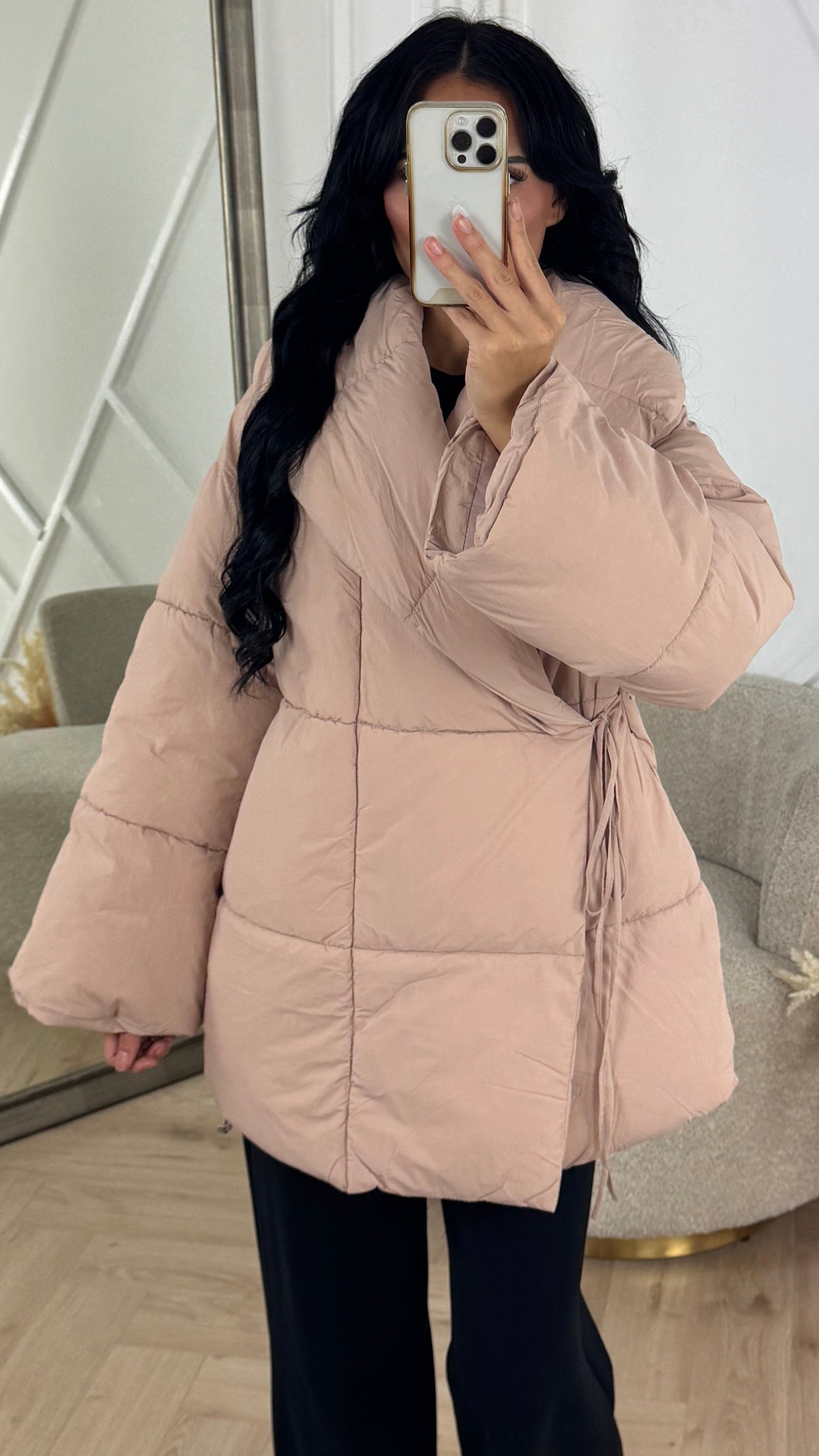Daphné — Veste matelassée à ceinture à nouer — Amielle Paris