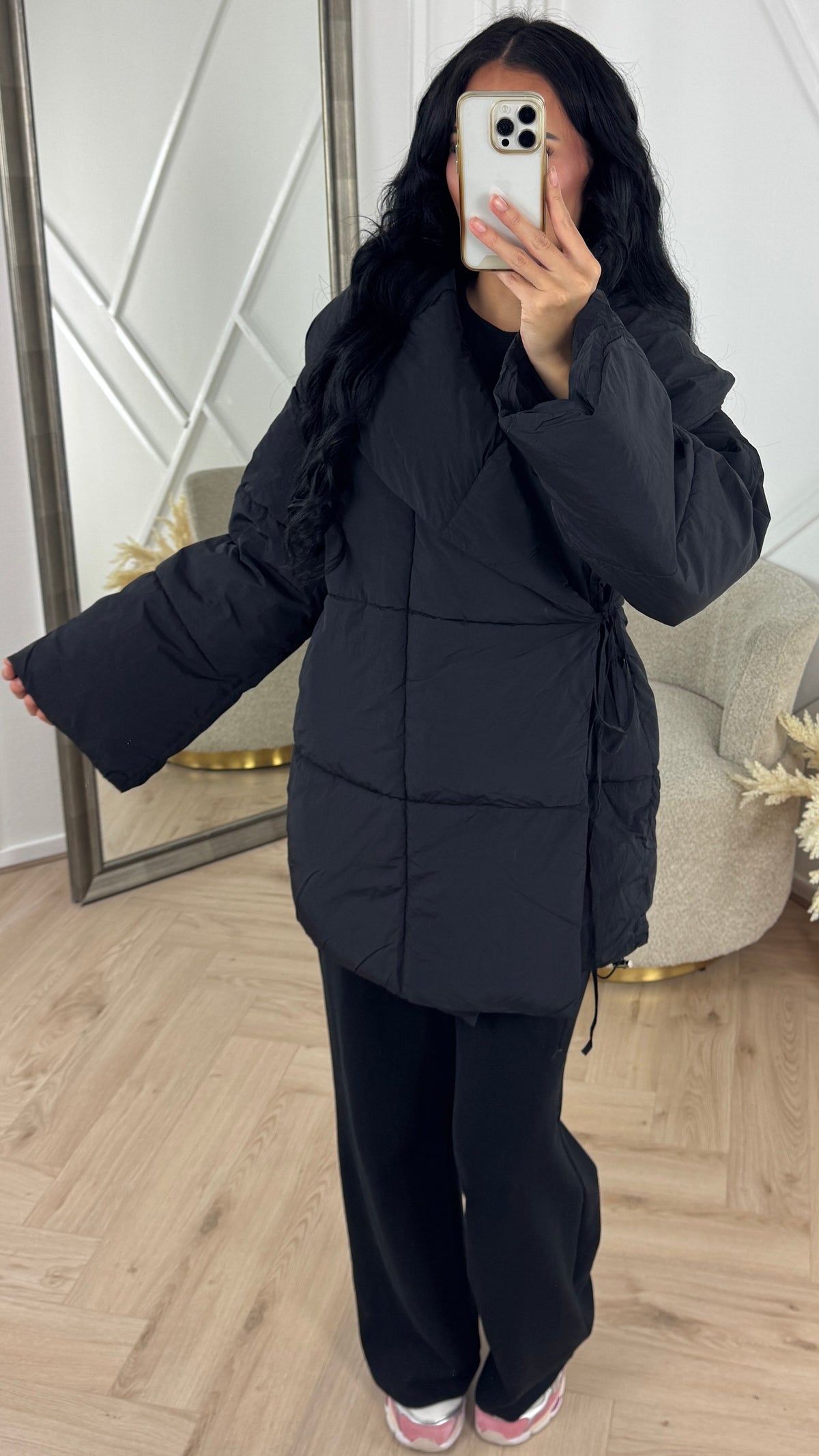 Daphné — Veste matelassée à ceinture à nouer — Amielle Paris
