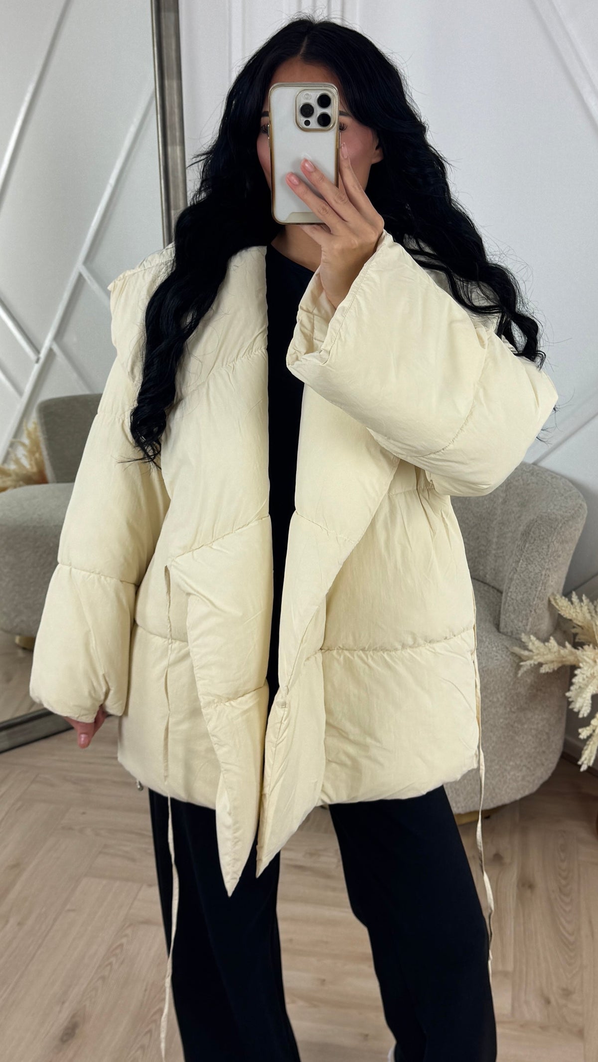 Daphné — Veste matelassée à ceinture à nouer — Amielle Paris