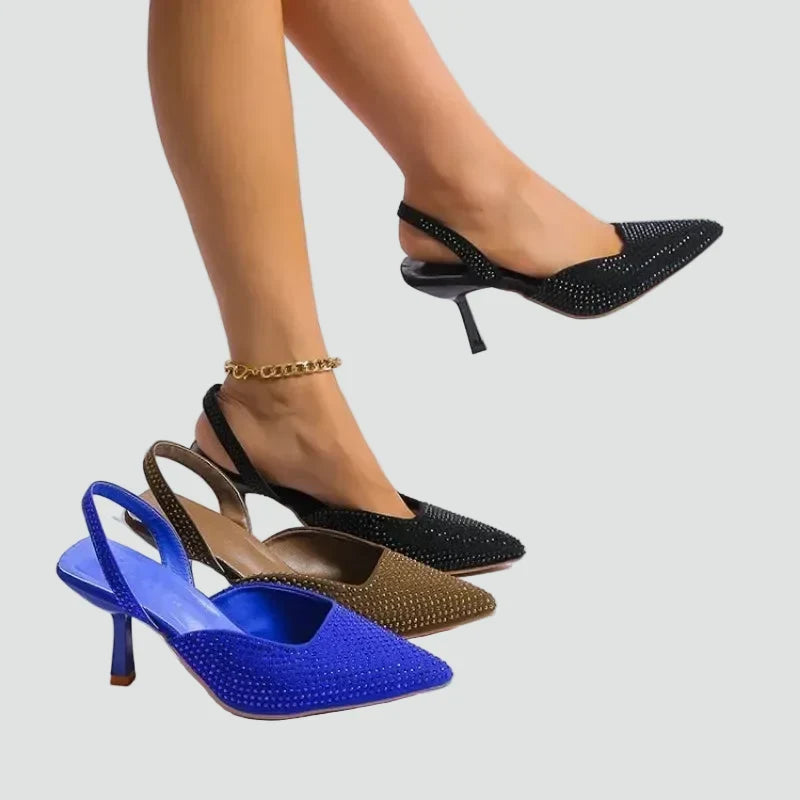 Escarpins à strass et bride arrière — Amielle Paris
