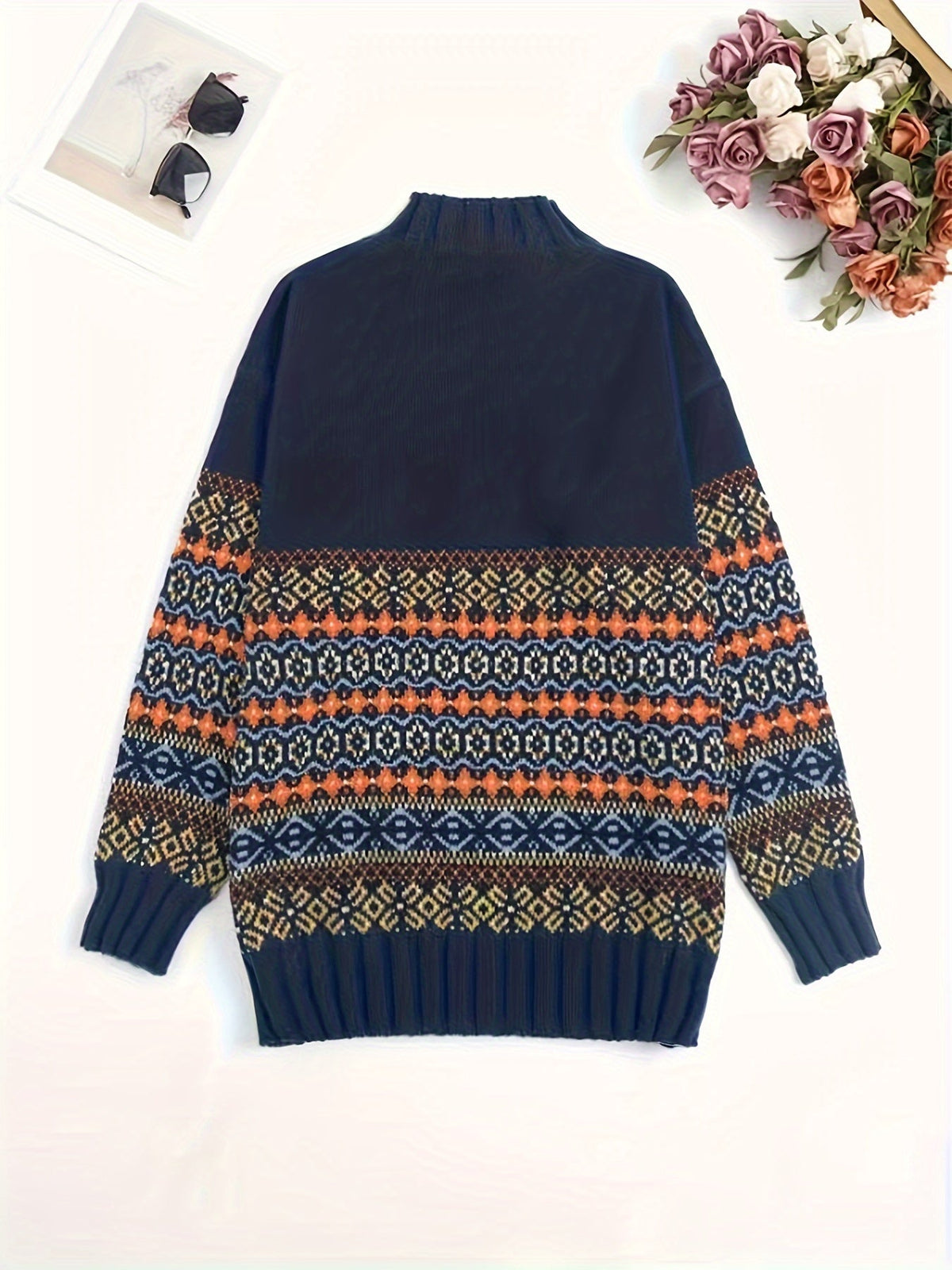 Marisol | Pull décontracté à motif jacquard — Amielle Paris