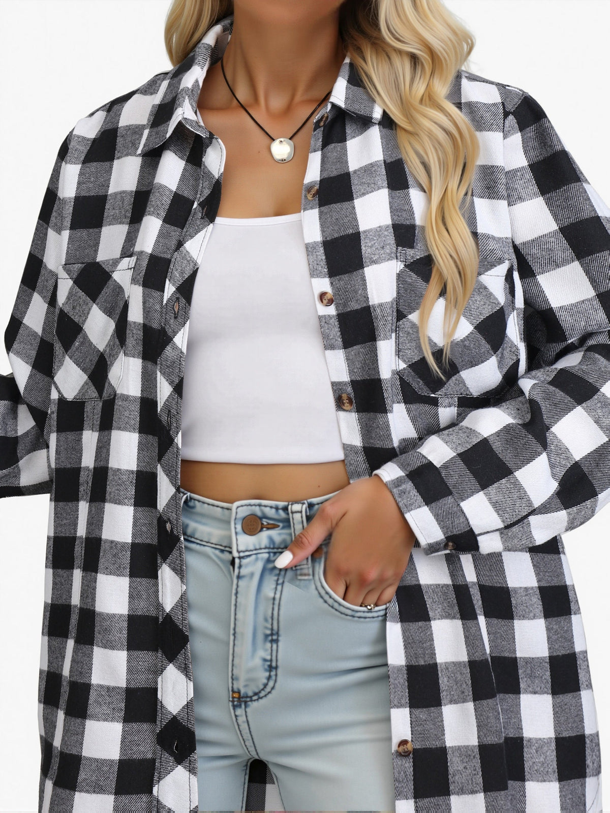 Fiorella | Chemise à carreaux à nouer devant — Amielle Paris