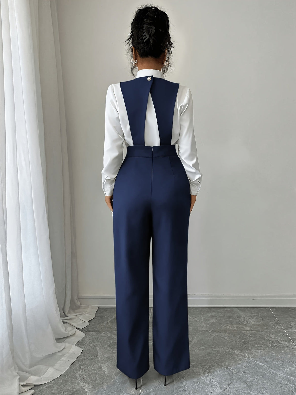 Combinaison à buste tailleur et pantalon large — Amielle Paris