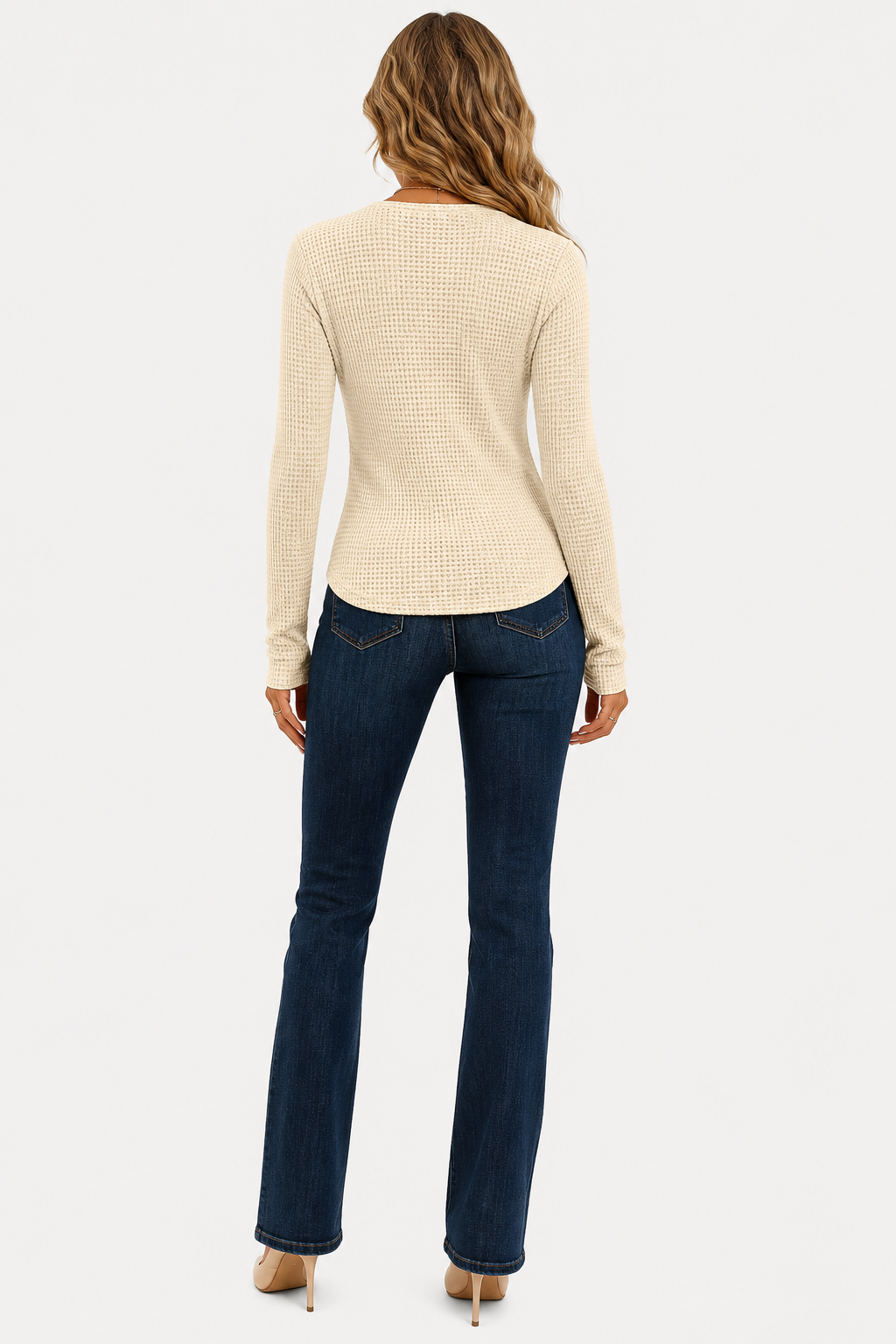 Pull ajusté en maille gaufrée Evelyne — Amielle Paris