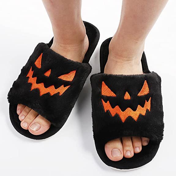 Pumpkin Grin — Chaussons ouverts citrouille — vue 4