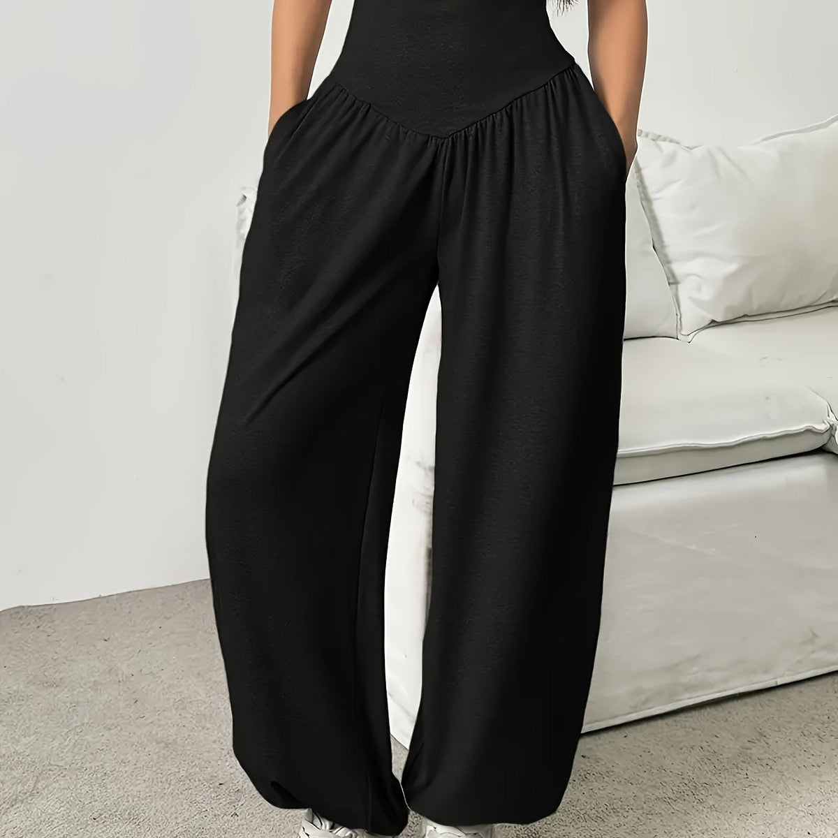 Pantalon large décontracté à taille haute — Amielle Paris