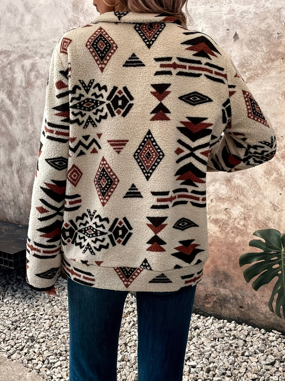 Juliette | Pull à motifs et col partiellement zippé — Amielle Paris