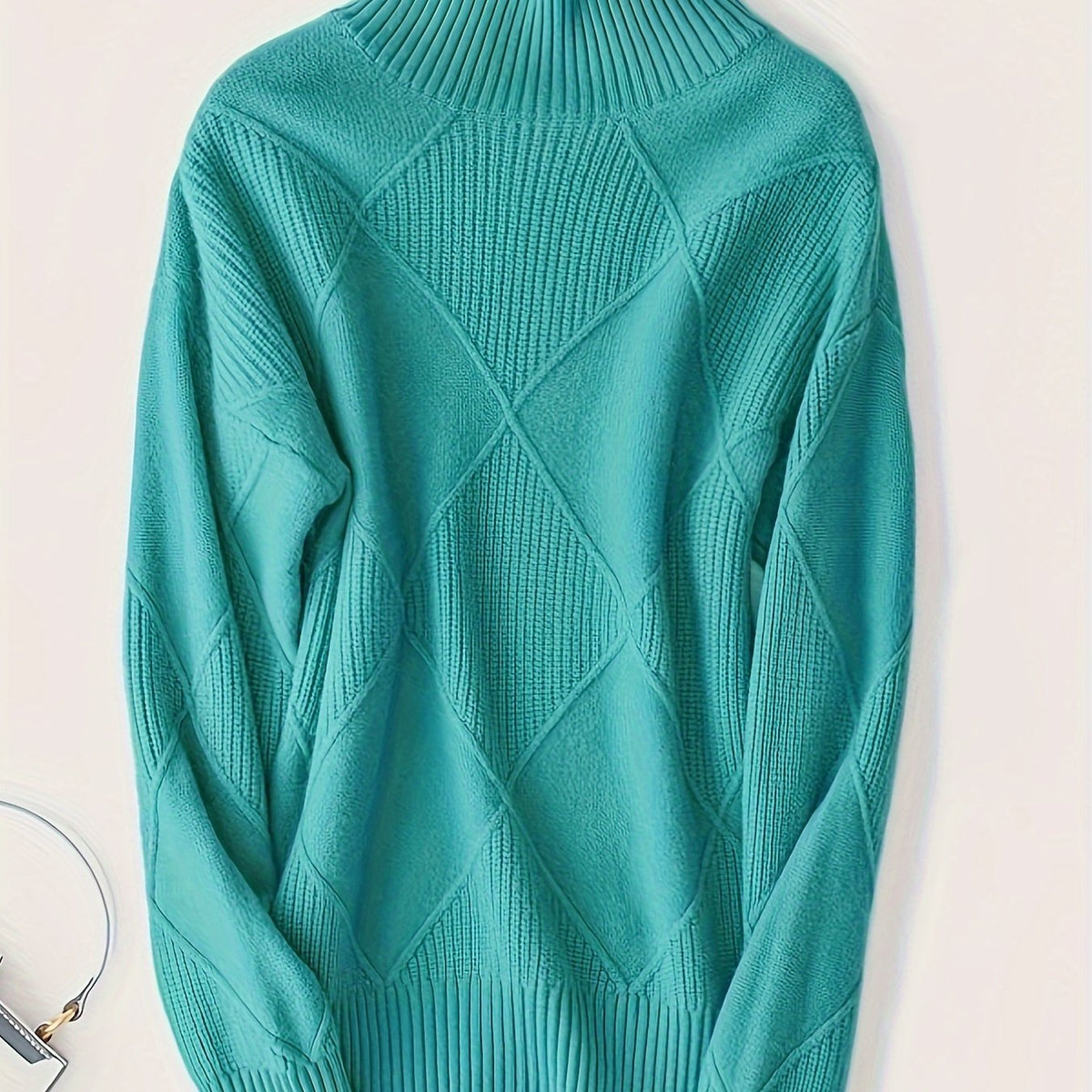 Pull à col roulé et maille à losanges — Amielle Paris