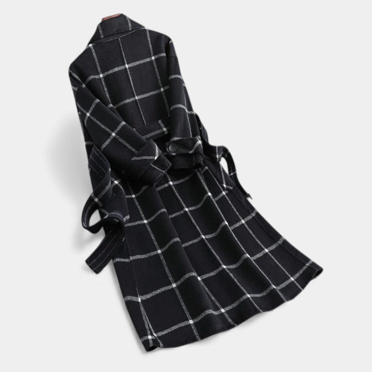 Elena — Manteau à carreaux et col tailleur — Amielle Paris