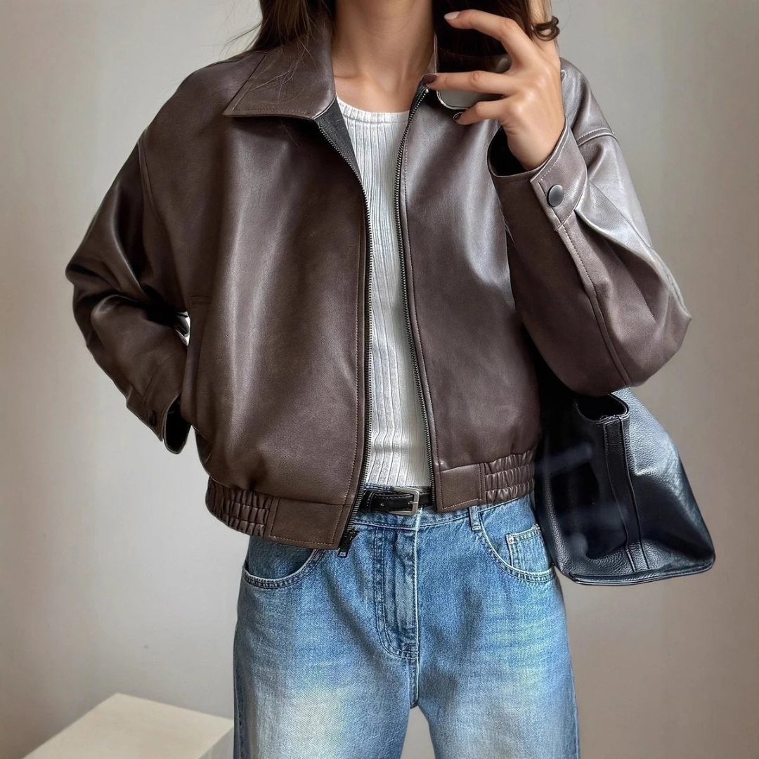 Bianca — Blouson bomber à base élastiquée — Amielle Paris