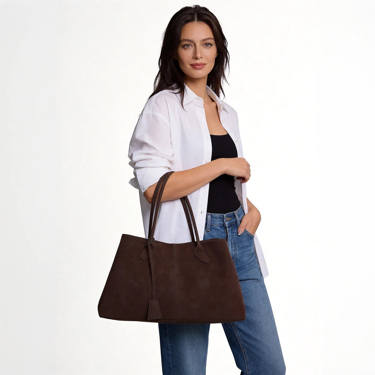 Lina | Sac cabas en suédine vegan