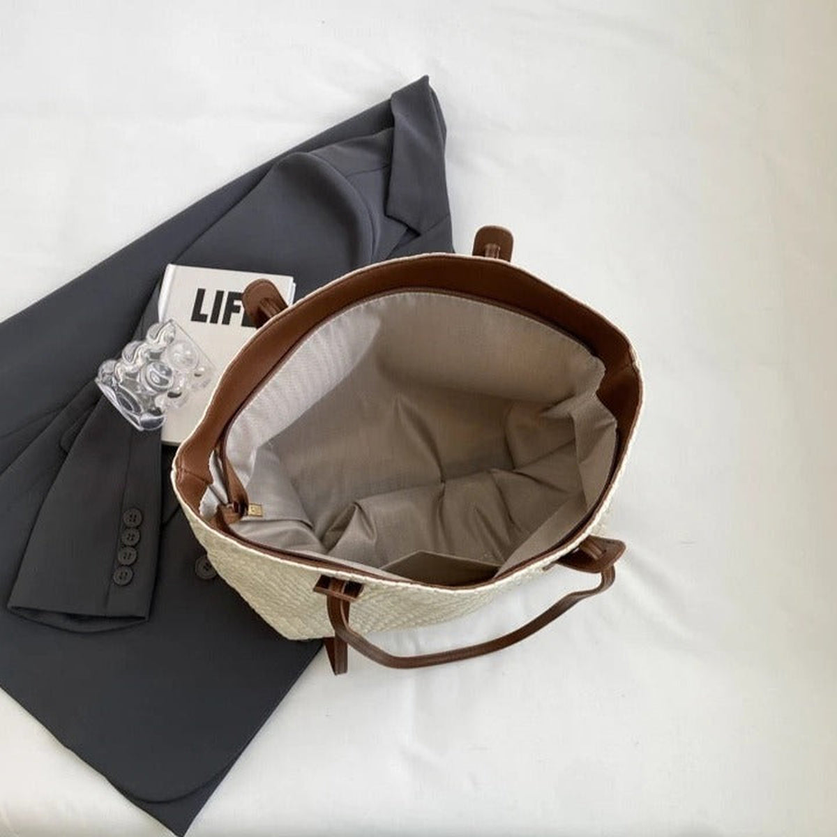 Lora | Sac cabas tressé en cuir vegan
